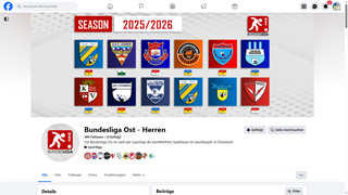 Facebook-Seite der 1. Bundesliga Ost