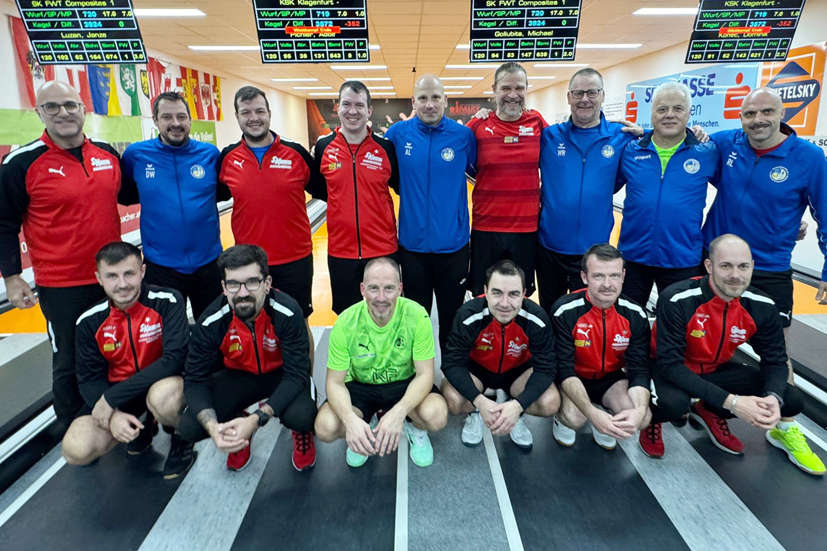 Gemeinschaftsfoto SK FWT-Comopsites Neunkirchen und der KSK Klagenfurt-Magdalensberg