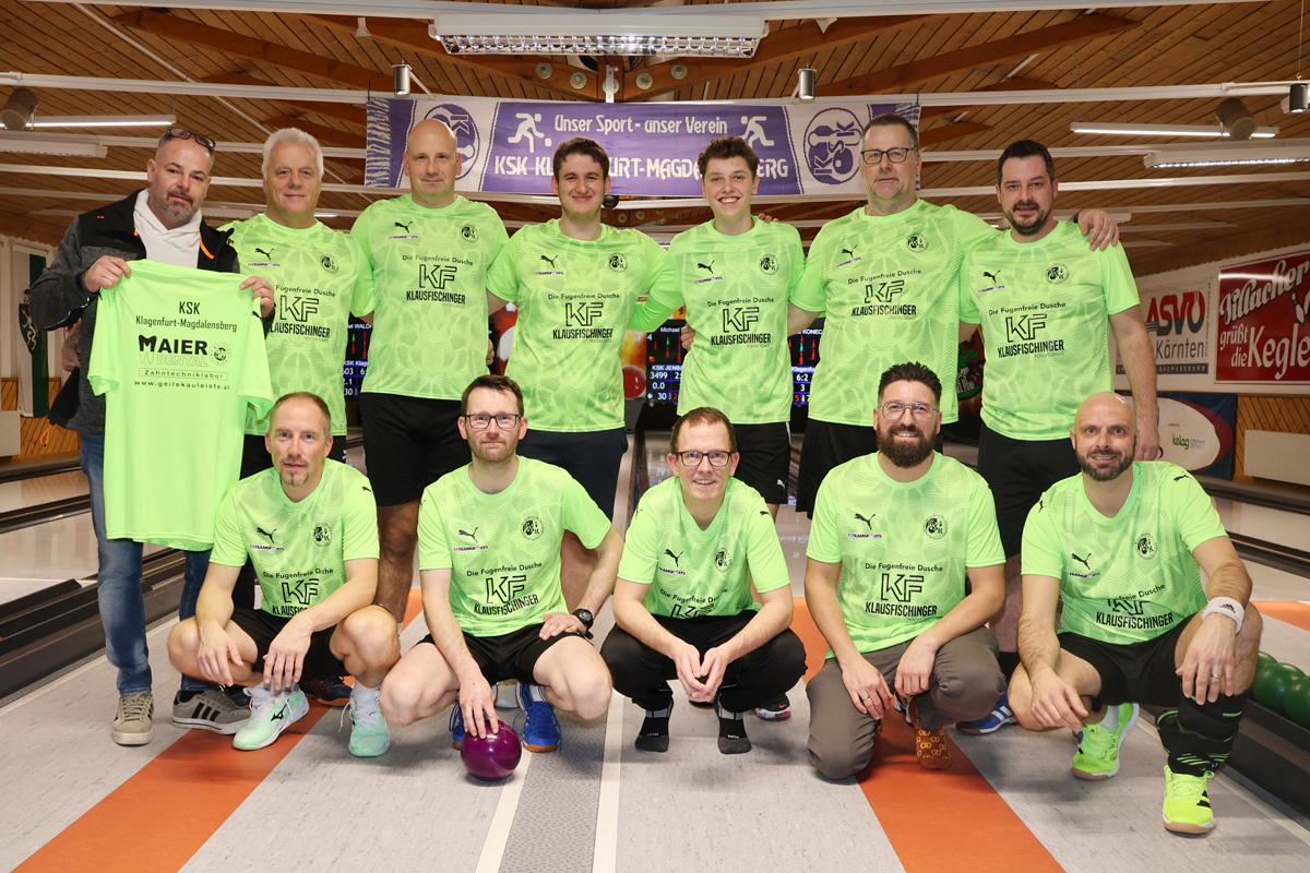 Das erfolgreiche Team des KSK Klagenfurt-Magdalensberg mit Sponsor Stephan Maier